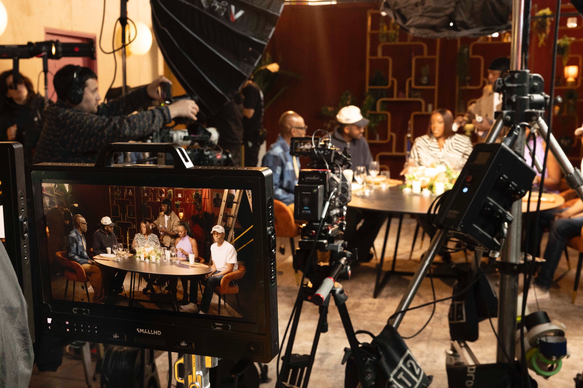 Director's monitor on set